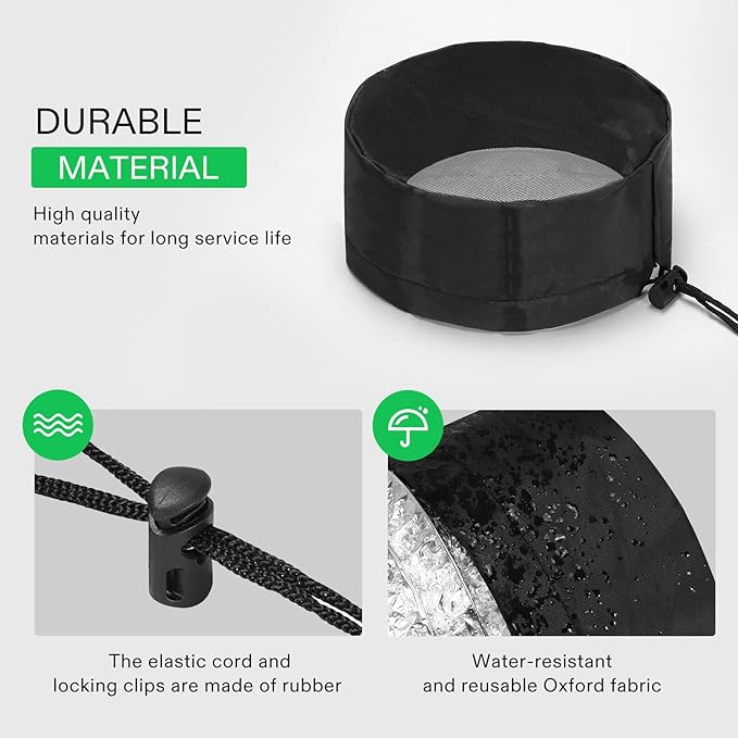 VIVOSUN 2-Pcs. Grow Tent Vent Cover, 4"/6"/8" Duct Filter Vent Cover with Elastic Band and Fixed Buckle for Plant Grow Tent Vent (Pack of 2)