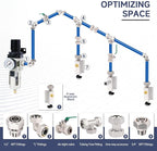 3/4 Air Outlet Kit for 3/4 Inch Shop Air Line Kit, with 1/2 Inch NPT Outlet Port, Equipped with Straight Air Piping Fittings and Ball Valve