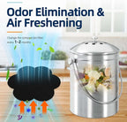 Trash Can Odor Absorbing Filters: Activated Charcoal Deodorizer Sheet for Kitchen Trash Can, Compost Bin, Diaper Pail, Garbage Can - Air Freshener - 12 Replacement 6.7" Flower Shape
