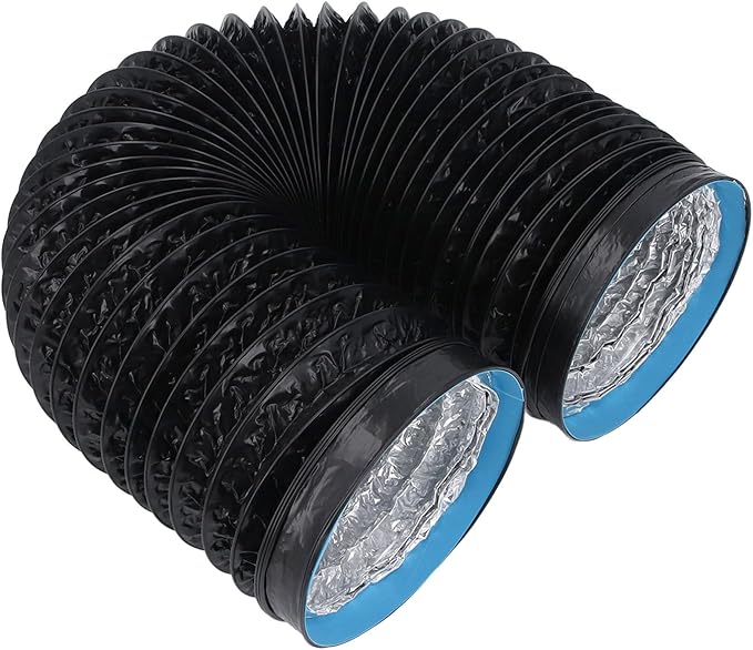 Respicefinem 7in Dryer Vent Exhaust Duct Hose Thickened PVC Aluminum Foil 6 56ft Flexible Insulated Air Ducting For Kitchens Greenhouses HVAC And Grow Rooms