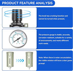 3/4" NPT Industrial Grade 4 Stage Air-Dryer-for-Compressor, Air-Compressor-Water-Separator-System for Plasma Cutter and Paint Spray, 2Filter&2Dryer, Manual Drain