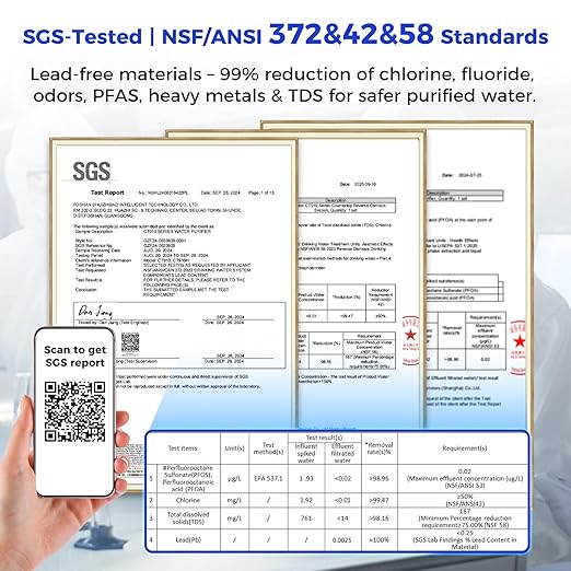 C5 Countertop Reverse Osmosis Water Filter, Hot and Cold RO System-3s Instant Hot, 6 Temp Settings 7-Stage RO Filtration Dispenser, NSF/ANSI372/42/58, Portable Pitcher, 3:1 Pure to Drain
