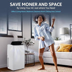 Portable Air Conditioners, 12000 BTU Portable AC for Rooms Up to 550 Sq.Ft. 3-In-1 Portable AC with Fast Cooling, Dehumidifier & Three Speed Fan, 24H Timer/Remote Control/Ultra Quiet, Black Top