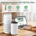 AP-T30 AP-PET35 Replacement Filter Compatible with HoMedics TotalClean Air Purifier Models, 5-in-1 AP-T30 AP-T30WT AP-PET35-WT, for HoMedics AP-PET35-WT Replacement Filter