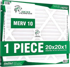 20x20x1 ECO POWER Air Filter MERV 10, Pleated HVAC AC Furnace Air Filters Replacement, Comparable to MPR 1000 & FPR 7 (Actual Size: 19.6 x 19.6 x 0.75 Inches), SB3334