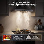 Wall Mount 36 Inch Range Hood 900 CFM, Ductless/Ducted Convertible Kitchen Hood, 3-speed Gesture Sensing & Touch Control, Stainless Steel Kitchen Vent Hood with Permanent Baffle Filters