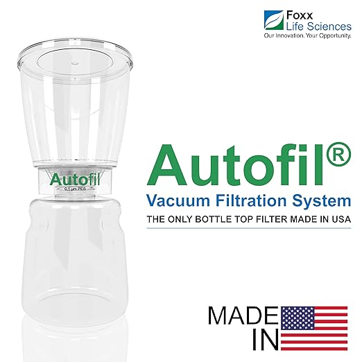 Foxx Life Sciences 1141-RLS Autofil Sterile Disposable Vacuum Filter Units with 0.45um PES Membrane for Prefiltration or Clarification, 250mL, Pack of 12