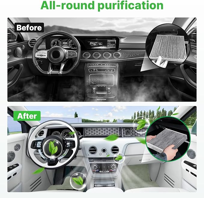 Engine+Cabin Air Filters Fit for 2016-2018 Kia Sorento L4 2.0L, 2016-2020 Sorento L4 2.4L, 2016-2020 Sorento V6 3.3L Engine Air Filter Replacement Accessories CF12161 CA11943