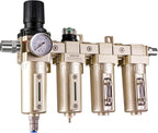 VEVOR Air Compressor Filter Regulator, 3/4" NPT 4-Stage 5μm & 0.3μm & 0.1μm & 0.1μm Air Drying System with Micron Filters & Double Desiccant Dryer, Auto Drain Air Compressor Water Separator 175PSI Max