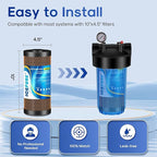 ICEPURE 5 Micron 4.5" x 10" CTO10BB-KDF Whole House Water Filter Coconut Shell Activated Carbon and KDF Replacement Cartridge Heavy Metal Removal Filter, 1PACK