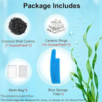 10-Piece Filter Media Maintenance Kit Compatible with Seachem Tide 110 Gallon/400L Aquarium Fish Tank - Includes Blue Sponge, Carbon, Ceramic Rings & Mesh Bags