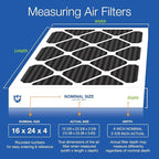 Nordic Pure 16x24x4 (Actual Size: 15 3/8 x 23 3/8 x 3 5/8) Pure Carbon Pleated Odor Reduction Merv 8 Furnace Filter 1 Pack
