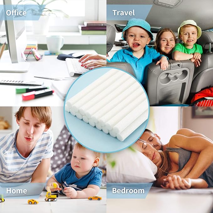 40 Pieces Humidifier Filter Cotton Refill Travel Mini Humidifier Filters Sticks Car Filters Replacement Parts for Portable Personal USB Powered Smart H20 in Office Bedroom(2.75 Inch)