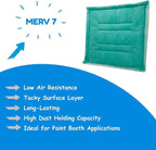 Spray Booth Intake Tacky Filter Panel, Internal Frame (10/case, 20" x 50")