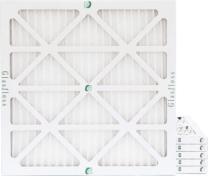 Glasfloss 18x18x1 MERV 10 (FPR 5-6) Pleated Air Filters Box of 6. Actual Size: 17-1/2 x 17-1/2 x 7/8