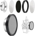 Carburetor Carb Velocity Stack Air Filter Cleaner Modified Trumpet Aluminum Alloy with Sponge Filter Steel Mesh for PWK32-34mm Short Style Fast Intake Suggest for Small Displacement (Silver, 55mm)