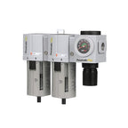 PneumaticPlus PPC4C-N06G StageAir Drying System- Air Particulate 5 Micron Filter, 0.3 Micron Coalescing Filter & Air Pressure Regulator Combo 3/4" NPT,Poly Bowl-Guard, Manual Drain,Embedded Gauge