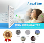 12x12x1 Air Filter 6-Pack (MERV 8) MPR 600 & FPR 5 AC Furnace Filters Pleated Dust Defense Replacement (Actual Size: 11.81"x11.81"x 0.79")