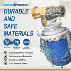 90 Micron Disc Spin Down Sediment Filter, Reusable ＆ Anti-Clog Whole House Water Filter, Pre-Filtration System for City/Well Water, 3/4" MNPT, BPA Free