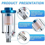 Mudder 14 Pcs Compressed Air Filter Water Oil Separator 1/4 Inch NPT Inlet and Outlet Airbrush Filter Moisture Separator for Air Line Compressor Fitting, 90 PSI