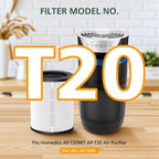 AP-T20 Replacement Filter Compatible with HoMedics AP-T20 Air Purifier, 3-in-1 Total Clean Tower Efficient Type Filters Replacement for AP-T20WT AP-T20BK, Part#AP-T20FL, 2 Pack