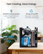 BAOSHISHAN Aquarium Chiller 26gal 1/13 HP Fish Tank Chiller Water Chiller for Aquarium with Pipe Clamp Suction Cup Compressor Refrigeration Quiet Chiller for Axolotl Coral Jellyfish