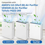G3 Air Purifier Replacement Filter for AMEIFU, Compatible with AMEIFU G3 Sferf-30 (FXAP2W) Air Purifier For VEWIOR A3 Air Purifier filter For Tailulu HQZZ-260 3-IN-1 HEPA, 3 Pack