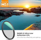 K&F CONCEPT 40.5mm Ultra-Low Reflectivity Circular Polarizers Filter 28 Multi-Layer Coatings Ultra-Slim High Definition Polarizing Camera Lens Filter (Nano-X Series)
