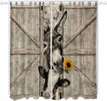 Funny Farm Animals Living Room Curtains 96 Inch Length, Window Curtains Tab Top, Vintage Barn Brown Sunflowers Light Filtering Window Treatments Drapes 52"x96" 2 Panel