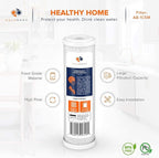 Aquaboon 5 Micron 10 x 2.5 Carbon Block Water Filter Cartridge CTO Whole House Water Filter Replacement Compatible with WHKF-WHWC, FXWTC, 4-PACK