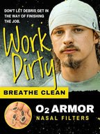 O2 Armor Nose Filters for Welders & Allergies - Nose Filter for Dust - Nasal Filters for Welding - Nose Dust Mask for Construction (30 Pack - 3x10, Size X-Large)