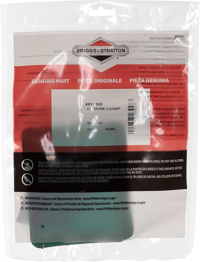 Briggs & Stratton 491435S Filter Pre-Cleaner