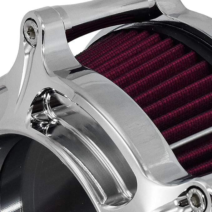 HDBUBALUS Motorcycle Air Filter Cleaner Intake Filter System Kit (B-For Touring 00-07/ Dyna 00-17,Softail 00-15)
