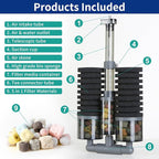 Dual Sponge Aquarium Filter, Air-Powered, 10–40 Gal – Ultra-Quiet Bio-Sponge Filtration | Freshwater & Saltwater | Easy Setup