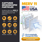 BNX 20x25x1 MERV 11 Air Filter 4 Pack - MADE IN USA - Electrostatic Pleated Air Conditioner HVAC AC Furnace Filters - Removes Dust, Mold, Pollen, Lint, Pet Dander, Smoke, Smog