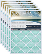 Cabana Filters 6-Pack 16x24x1 MERV 13 AC Furnace Air Filter for Home and Office - Indoor HVAC System Filtration Replacement, Captures Unwanted Particles