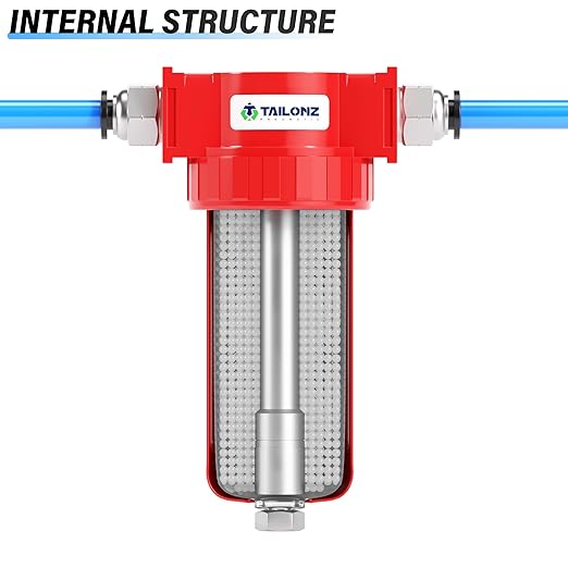 TAILONZ PNEUMATIC 0-150PSI 1/4 Inch NPT Aluminum Alloy Carbon Desiccant Air Dryer, Compressor Air Dryer, Water Vapor Separator, Polyethylene Bowl