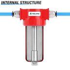 TAILONZ PNEUMATIC 0-150PSI 3/8 Inch NPT Aluminum Alloy Carbon Desiccant Air Dryer, Compressor Air Dryer, Water Vapor Separator, Polyethylene Bowl
