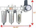 3/4" NPT HEAVY DUTY Industrial Grade 4 Stages Filter Coalescing Desiccant Dryer Regulator System For Compressed Air Lines, Metal Bowls, Great For Paint Spray And Plasma Cutter (AUTO DRAIN)