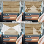 Light Brown Wood Grain Magnetic Double Layer Car Window Shades,Side Window Curtains for Blackout/Breathable Mesh View,Western Farmhouse Barn Door Privacy Sun Shades for Heat/UV Protection 26x20in 1pcs