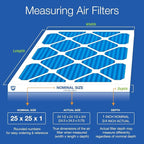 Nordic Pure 25x25x1 (Actual Size: 24 1/2 x 24 1/2 x 3/4) Pleated Air Filters MERV 7 Plus Carbon 4 Pack