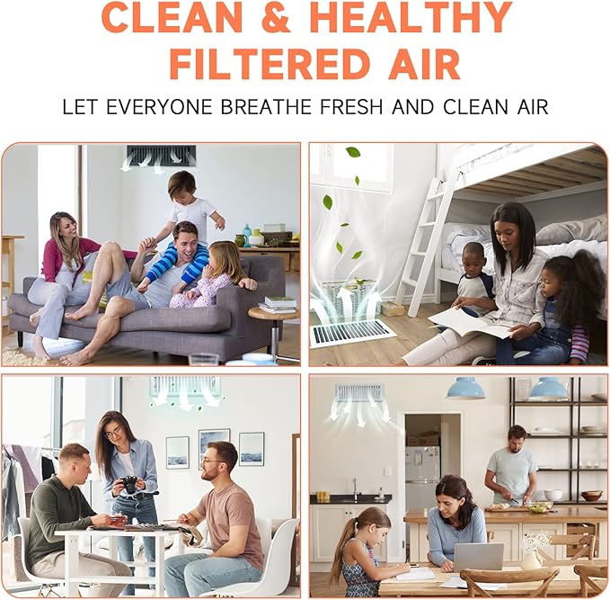 4 x 10 Inch Air Filter for Home Ceiling Thick 12-Pack, ULTRA GREEN Floor Vent Filters Replacement for Register Work in Indoor Home Air Purifier, Air Conditioner 4" x 10" (White)