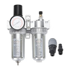 Air Filter Pressure Regulator 1/4 Inch, Compressed Air Line Filter with Dial Pressure Control, Aluminum Alloy and Plastic Oil Water Separator for Pneumatic Tools