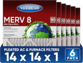 14x14x1 MERV 8 Air Filters 6-Pack, Actual Size 13.7" x 13.7" x 0.75" – Compatible with HVAC, Air Conditioners & Furnaces– High Particle Capture & Smooth Airflow