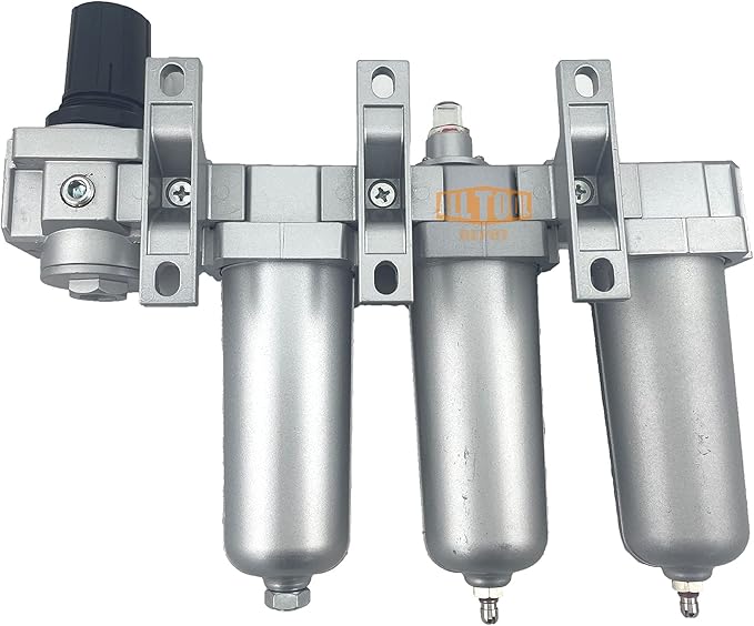 3/4" NPT HEAVY DUTY Industrial Grade 4 Stages Filter Coalescing Desiccant Dryer Regulator System For Compressed Air Lines, Metal Bowls, Great For Paint Spray And Plasma Cutter (MANUAL DRAIN)