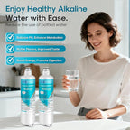 ICEPURE Alkaline BORPLFTR50 Refrigerator Water Filter Replacement for Bosch Ultra Clarity Pro 11032531, 12033030, BORPLFTR55, 12028325, 11025825, B36CT80SNS, WFC100MF, WFS200MF, Enhances PH, 3Pack