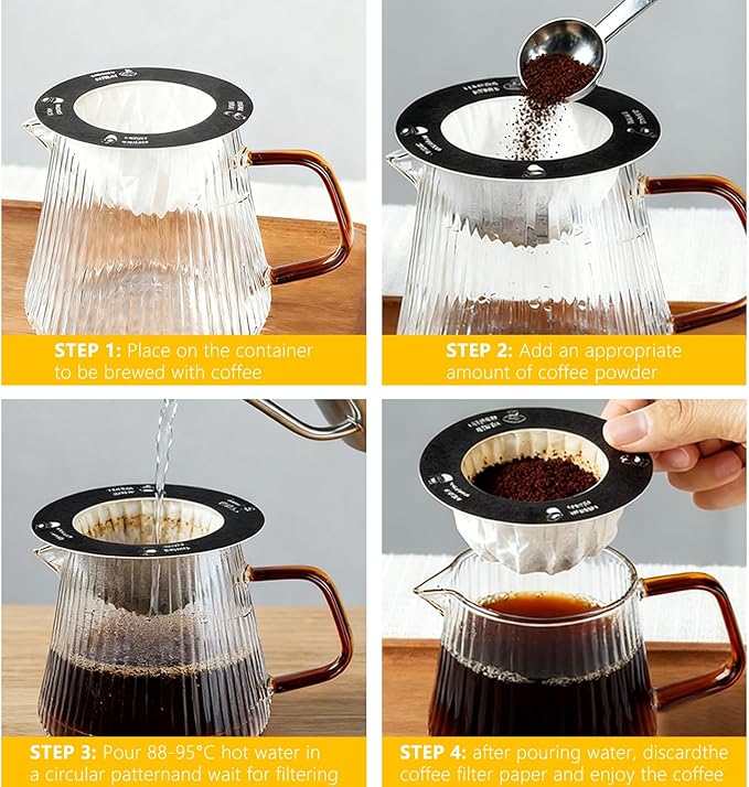 UFO Coffee Filter Paper Bag, Portable Hanging Ear Drip Coffee Bag, Single Serve Disposable Pour Over Filter Bag for Camping, Travel, Office, Home, No Adhesive, 16pcs (Santa Claus)
