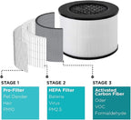 BLACK+DECKER Tabletop Air Purifier, HEPA Air Purifier for Rooms Up To 435 Sq. Ft. per 5 Air Changes, 3-Stage Filtration System with Carbon Filter, ENERGY STAR Certified, BAPT01, White