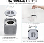 VEWIOR Official A1 A1W Air Purifier Replacement Filter H13 True HEPA Air Filter, Compatible with VEWIOR HQSC-50 HQKJ-80 A1 A1W Air Purifiers