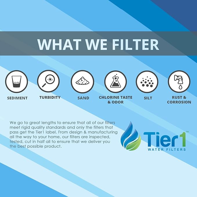 Tier1 5 Micron 10 Inch x 2.5 Inch | 4-Pack Whole House Carbon Block Water Filter Replacement Cartridge | Compatible with Pentek EP-10, 42-34373, 155531-43, CB-25-1005, MAXETW-975, Home Water Filter